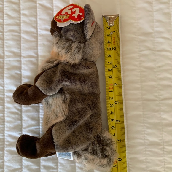 NWT Beanie Baby Ty Howl Wolf 2000 Retired Vintage Brown Gray Playful Dog - Picture 12 of 15